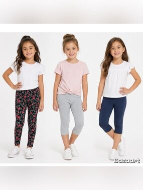3pc Sz 7/8 Leggings 1 Full Length 2 Capri